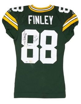 2010 Jermichael Finley Game Used and Signed Green Bay Jersey (PSA/NFL AUCTION)